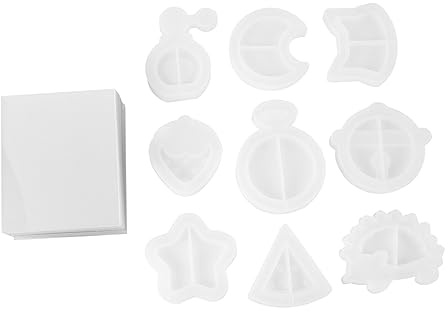 AUTSUPPL 9pcs Resin Shaker Molds Keyring Mould Beading Jewelry-Making Keyring Chain Epoxy Quicksand Molds DIY Keychain Mould