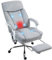 HOMCOM Silla de Oficina con Calefacción y Masaje, Silla de Oficina Reclinable con Reposapiés Extraíble, Silla Ergonómica con Altura Ajustable y Asiento Giratorio, Gris