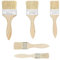 Lot de 5 pinceaux à manche en bois pour peinture, lasure, lasure, peinture à l'huile, lasure, colle, convient pour clôture, décoration, peinture