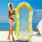 Fauteuil Gonflable de Piscine Flottant Lit Flottant Gonflable en PVC Hamac Gonflable Flottantes Hamac avecTête de Lit Bouées et Matelas Chaise Longue de Piscine Flottantes (Citron)