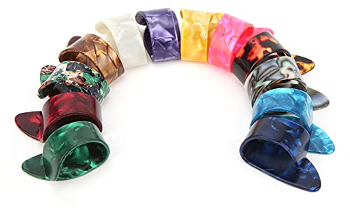 Sunydog Gitarren-Daumenpickel, Celluloid-Fingerpicks-Set, Buntes Gitarren-Banjo-Ukulele-Set – Premium-Qualität, Langlebig