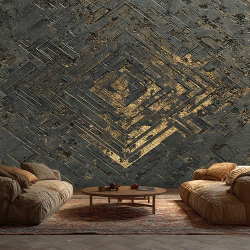 3D Metallic Wallpaper, Vintage Stone Texture Wallpaper for Living Room, Bedroom, Non-Woven Decor Wall Paper, Photo Dining Room, Hallway, Lounge, Mural Large 3D Home Decor 400 x 280 cm ty150
