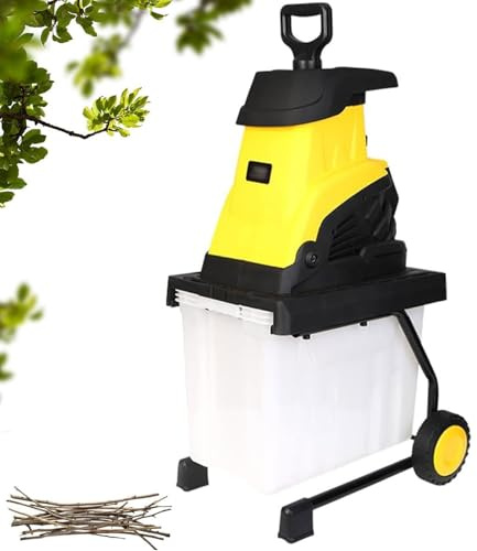 Electric Garden Shredder,45mm Maximum Feed opening Garden Tree Wood Chipper with Overload Protection,Multifunctional Branches Leaves Wood Crusher with 45L Collection Box,for Lawn
