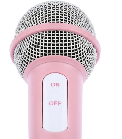 TIKATARER Fake Microphone, Lightweight Plastic Mic Props, Pretend Toy with Speech Practice Function, Ideal for Halloween, Christmas, Karaoke & Party Games (Pink)