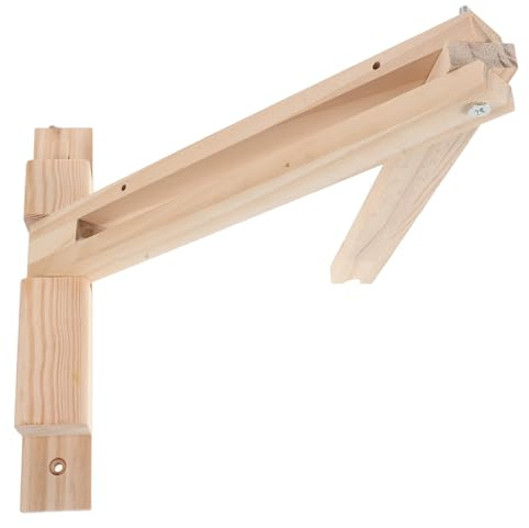 Uonlytech Support Applique Murale en Bois Pliable Fixation Murale Robuste pour Lampe Suspendue, Angle Réglable, pour Chambre et Bureau Vintage