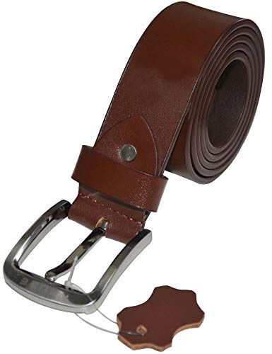 Ze ENZO Mens Leather Belts Real Genuine Buckle Belt for Jeans