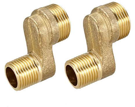 sourcing map 2Pcs Solide Laiton Baignoire Douce Robinet Réglable Bras Oscillant G1/2-G3/4 Cuisine Adaptateur 8-22mm