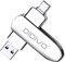 DIDIVO USB C Stick 64GB USB C Flash Laufwerk 2 in 1 USB 3.0 Typ C Speicherstick OTG USB Stick Pen-Laufwerk Externer Speicher für USB-C-Smartphones, Tablets, Neues MacBook, Laptops,PC (64GB, Silber)