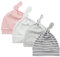 Durio Babymütze Neugeborene Jungen Mütze Baby Mädchen Beanie für 0-6 Monate Unisex Erstlingsmütze 4er Set Pink Weiß Grau u. Streifen 3-6 Monate