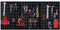 NAIZY Pared perforada de metal para herramientas, 120 x 60 x 2 cm, con accesorios, 17 piezas, surtido de ganchos, chapa perforada para taller