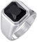 HIJONES Herren Stein Ring Edelstahl Große Quadratische Zirkonia Vintage Statement Ringe Schwarz Cz Größe 60