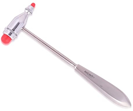 Innotech Tromner neurologischer Reflexhammer für Hautreflexe und Oberflächenreaktionen (Silber-Rot)