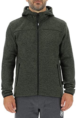 JEEP O102558-E028 J MAN HOODED TRICOT FLEECE JACKET W/Zipped Pockets J22W Green Melange M