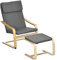 HOMCOM Relaxsessel mit Fußhocker, Ruhesessel mit Hocker, Lesesessel, Ruhesessel mit Armlehne, Schwingsessel, Relaxstuhl mit Leinenbezug für Wohnzimmer, Balkon, Flur, Grau 66,5 x 80 x 99 cm