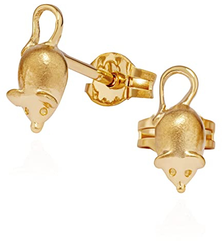 NKlaus Paar Ohrstecker Maus 333 Gelbgold 8 Karat Tier Ohrringe 9x4mm matt teilglanz 13673