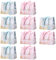 10 Stück Geschenktüten, 25x20x12cm Geschenktasche mit Schleifen Papiertüten mit Henkel Geschenktüten Geburtstag Geschenke Tüten für Kindergeburtstag Taufe Hochzeit Muttertag (Hellblau&Hellrosa)
