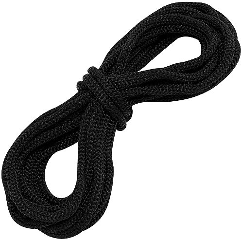 AERZETIX - C68305 - Dekorative geflochtene Kordel 5 Meter x 5 mm - aus Polyester - Farbe Schwarz