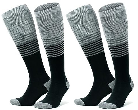 GoWith 1-2 Paar Bambus Kompressionsstrümpfe Damen & Herren (15-20 mmHg Klasse 1) Stützstrümpfe, Thrombosestrümpfe, Kompressionssocken, Plantarfasziitis Socken für Sport, Schwangerschaft 3590