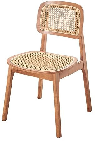 lirrebol Rattan-Esszimmerstühle 1 Stück, Bauernhaus-Esszimmerstuhl mit Rückenlehne und Sitz aus Rohrgeflecht, Beistellstühle mit Retro-Geflecht für Esszimmer, Küche, Wohnzimmer