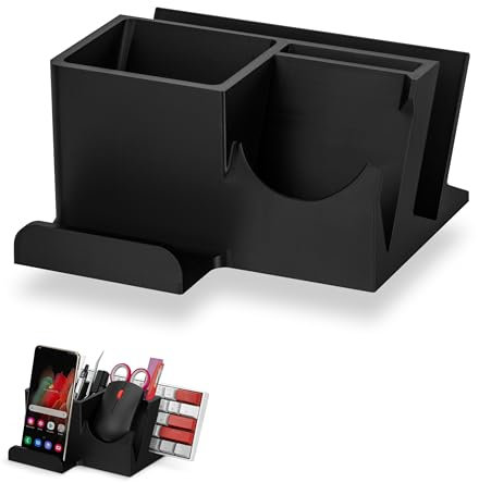 Schreibtisch-Tastatur-, Maus- und Schreibwaren-Organizer mit Handy-Ständer, geeignet für kleine oder große Tastaturen, Handys, Gaming- und Büromäuse – organisieren Sie Ihren Arbeits- oder Spielplatz