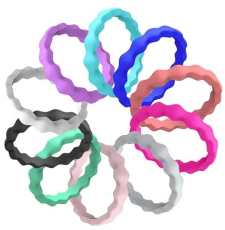 ifundom 8 Stk Damenbandringe Wellige Ringe Damen Silikonring Eheringe Breite Silikonringe Frauen Ringe Fräulein Zubehör Welle