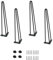 MaiyO 4X Pieds en épingle à Cheveux,3 Tiges,Jambe de Support en Acier,Pattes de Meubles en Métal,pour Table à Manger,Bureau,Banc,avec Protection de Sol et Vis,Noir (90cm,Black)