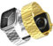 2-Stück Kompatibel mit Apple Watch Armband 49mm 46mm 45mm 44mm 42mm, Robustes Edelstahl Ersatzarmband Metallbänder für iWatch Ultra 2/1 Series 10/9/8/7/6/5/4/3/2/1/SE/SE2 Frauen Männer,Silber+Gold