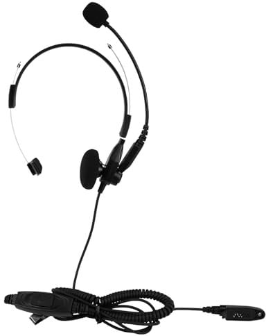 Retevis Walkie Talkie Auricolare, Auricolare Sopra La Testa con Microfono Girevole Compatibile con Motorola GP328plus Ailunce HD1 DMR Radio RT648 RT82 RT647 Cuffie Radio bidirezionale(1 pezzo)