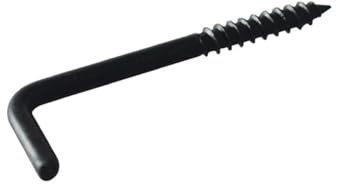 Blackline Schraubhaken gerade 3.45 x 50mm | Schwarz | 10 Stück Haken zum Schrauben Hakenschraube