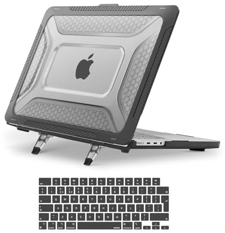 MOSISO Cover Compatibile MacBook Pro 16 Custodia M4 M3 M2 M1 2025-2021 A3403 A3186 A2991 A2780 A2485, Cover per MacBook Pro 16 Pollici Favo Servizio Pesante Paraurti TPU&Copritastiera, Nero