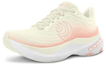 Topo Athletic Damen Leichte Bequeme 5 mm Drop Aura Straßenlaufschuhe, Sportschuhe für Straßenlauf, Cremefarben/Rosa, 38 EU