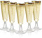 MATANA 48 Premium Elegant Plastic Champagne Flutes with Gold Rim, 150ml - Reusable Toasting Glasses, Cocktail Prosecco Glasses for Weddings, Birthdays, Christmas, BBQ, Parties