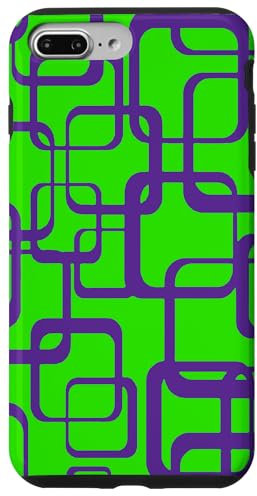 Hülle für iPhone 7 Plus/8 Plus Retro MCM Quadratisches Motiv Vintage Muster 10 Grün