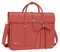 MOSISO Custodia Porta PC Donna,13-14 Pollici Laptop in Pelle PU Borsa a Tracolla Convertibile,13,3 Pollici Borsa Messenger Casual Lavoro Viaggio Computer con Nodo a Fiocco, Corallo