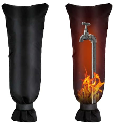 Riisoyu Außen Wasserhahn Abdeckung, 70 x 38 cm Thermoschutz für Garten-Wasserhahn Außen Wasserhahn-Abdeckung Winterfester Beutel Wasserhahn Schutz Winterschutz für Außenwasserhahn Garten Wasserhahn