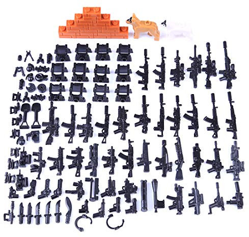 BlocteckToy Militär Waffen Set für Figuren, Polizei - Custom Figuren SWAT Team Modern Armee Waffen Zubehör Paket- Kompatibel mit Großen Marken Bausteinen - CT15