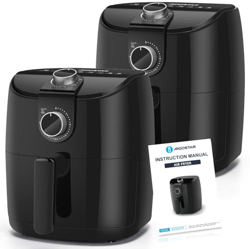 Friggitrice ad aria, 4L, Air fryer per uso domestico da 1500W con Circolazione Rapida dell'Aria, Timer da 30 minuti, Temperatura Regolabile, 2 Piezas