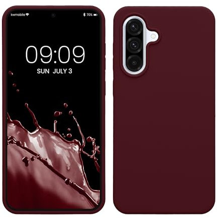 kwmobile Hülle kompatibel mit Samsung Galaxy A36 5G Hülle - Silikon Handy Case - Handyhülle weiche Oberfläche - kabelloses Laden - Bordeaux Violett