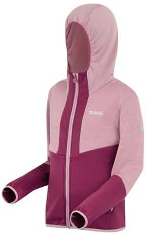 Regatta Dissolver X Strickfleecejacke für Kinder mit Kapuze, Farbe:Rosa, Kinder Größen:164