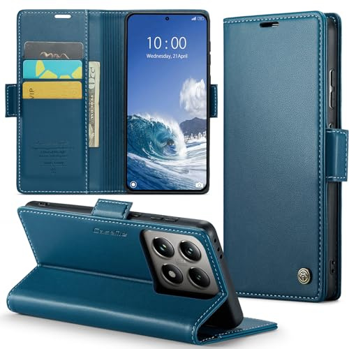 Rerzoiro Cover per Xiaomi 14T Pro Custodia Portafoglio [Blocco RFID] Premium Pelle PU Wallet Case Flip Libro con Porta Carte Slot Supporto Flip Case per Xiaomi 14T Pro, Blu
