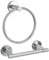Toilet Roll Holder and Towel Ring 2 Pieces, Stainless Steel Toilet Paper Holder Wall Mounted, Waterproof Rust Resistant Chrome Towel Rail, Tissue and Hand Towel Holder Set for Bathroom, Kitchen