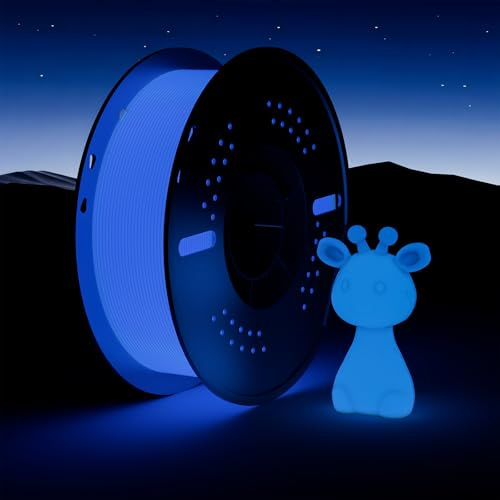 Nevsbye Glow in The Dark 3D Drucker Filament 1.75mm, 1kg Karton Spule, passend für die meisten Drucker, Tangle-Free für reibungslosen Druck (Blau)
