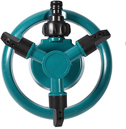 ZJchao Rasensprinkler, 360 ° Vollkreis Rotierender Bewässerung des Sprinklers Bewässerungssystem Yard Sprinkler Kopf 3 Düsenrohrschlauch für Große Flächenabdeckung Rasen- und