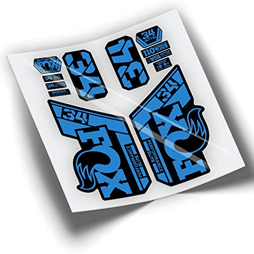 Rif:VP419 Adesivi compatibili con forcella FOX 34 ELITE 2021-2025 MTB, adesivi, adesivi per mountain bike. (Blu 517)