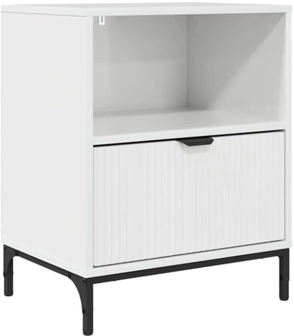 vidaXL Modern Bedside Table for Bedroom Contemporary Furniture Storage Stand Simple Minimalist Bed Trolley