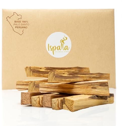 ISPALLA® Original PALO Santo Räucherholz 10 Stück - Nachhaltig & Handgefertigt in Peru, Duftholz für energetische Reinigung, Schutz und Harmonie / 100% natürlich und vegan