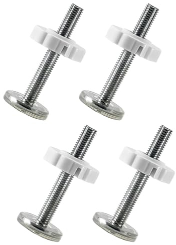 HABNI 4 Stück Baby Safety Treppenschutzgitter Verlängern Druckschrauben Für Türschutzgitter & Haustier-Treppenschutzgitter Ohne Bohren - Verlängerung & Sichere Fixierung Mit Gewindespindeln (Weiß,M8X1