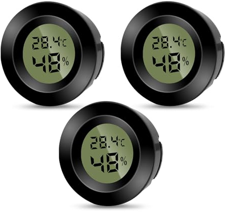 Pixelure 3PCS Piccolo Termometro Igrometro Digitale per Interni Termometro d'atmosfera Ambiente,Monitor di Temperatura e Umidometro Mini Misuratore di Umidità Accurato per Camera/Serra/Cantina di Vini