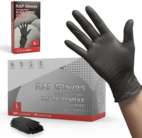 Disposable Gloves – Black Vinyl Gloves L Pack of 2000 Powder Free | Latex-Free Medical Exam Gloves, Food Safe Disposable Gloves for Kitchen, Cleaning & Professional Use