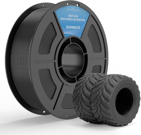iSANMATE TPU Filament 1.75mm Schwarz, 3D Drucker Filament TPU 95A 1kg | High-Speed, Flexible 3D Drucker Filament, Maßgenauigkeit +/-0,03mm, kompatibel mit Bambu Lab und den meisten 3D-Drucker